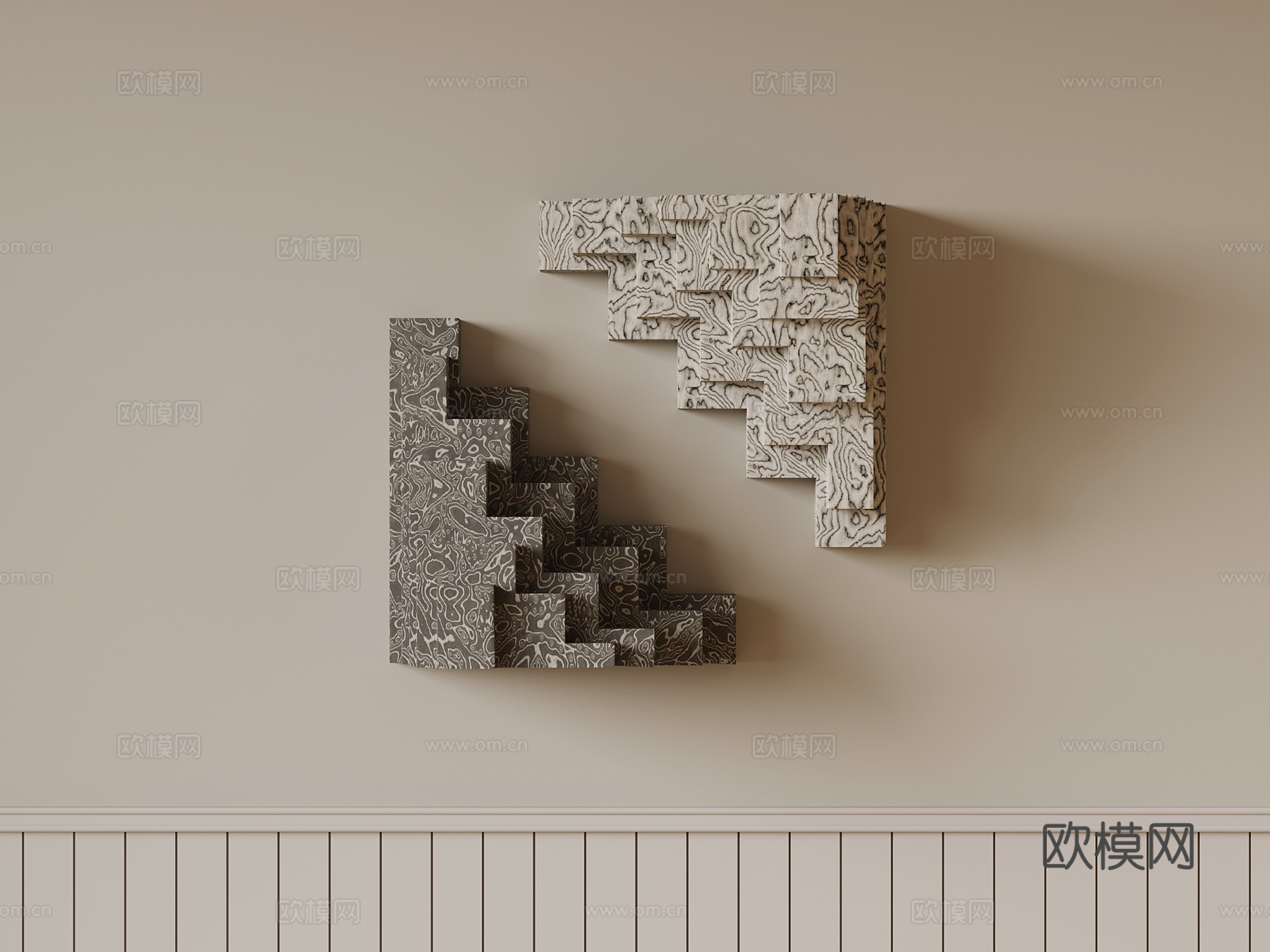 现代意式墙饰 挂件3d模型