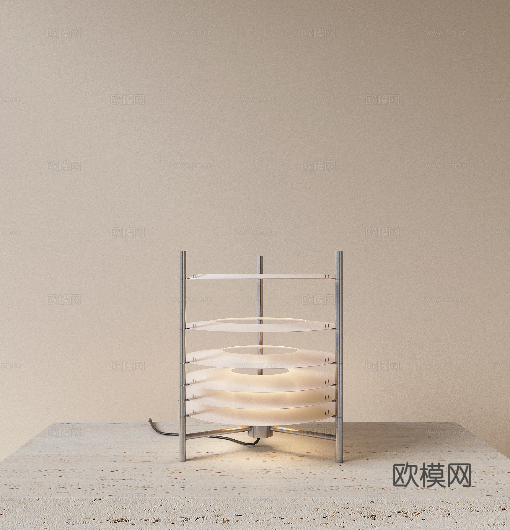 现代奶油风台灯 床头台灯 金属台灯 艺术台灯 客厅台灯3d模型