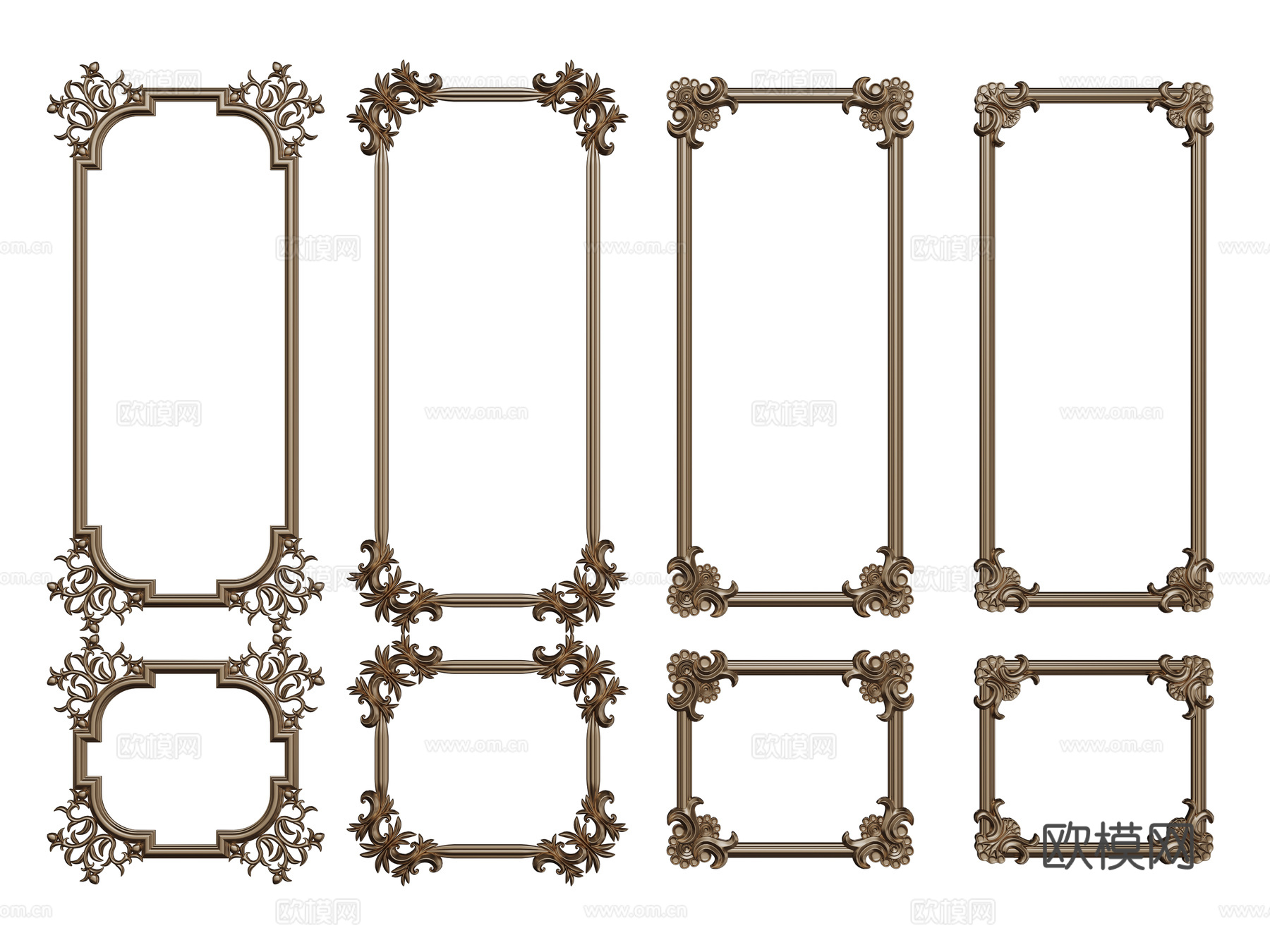 法式石膏线条 PU线条 雕花线条su模型下载（渲染图1）