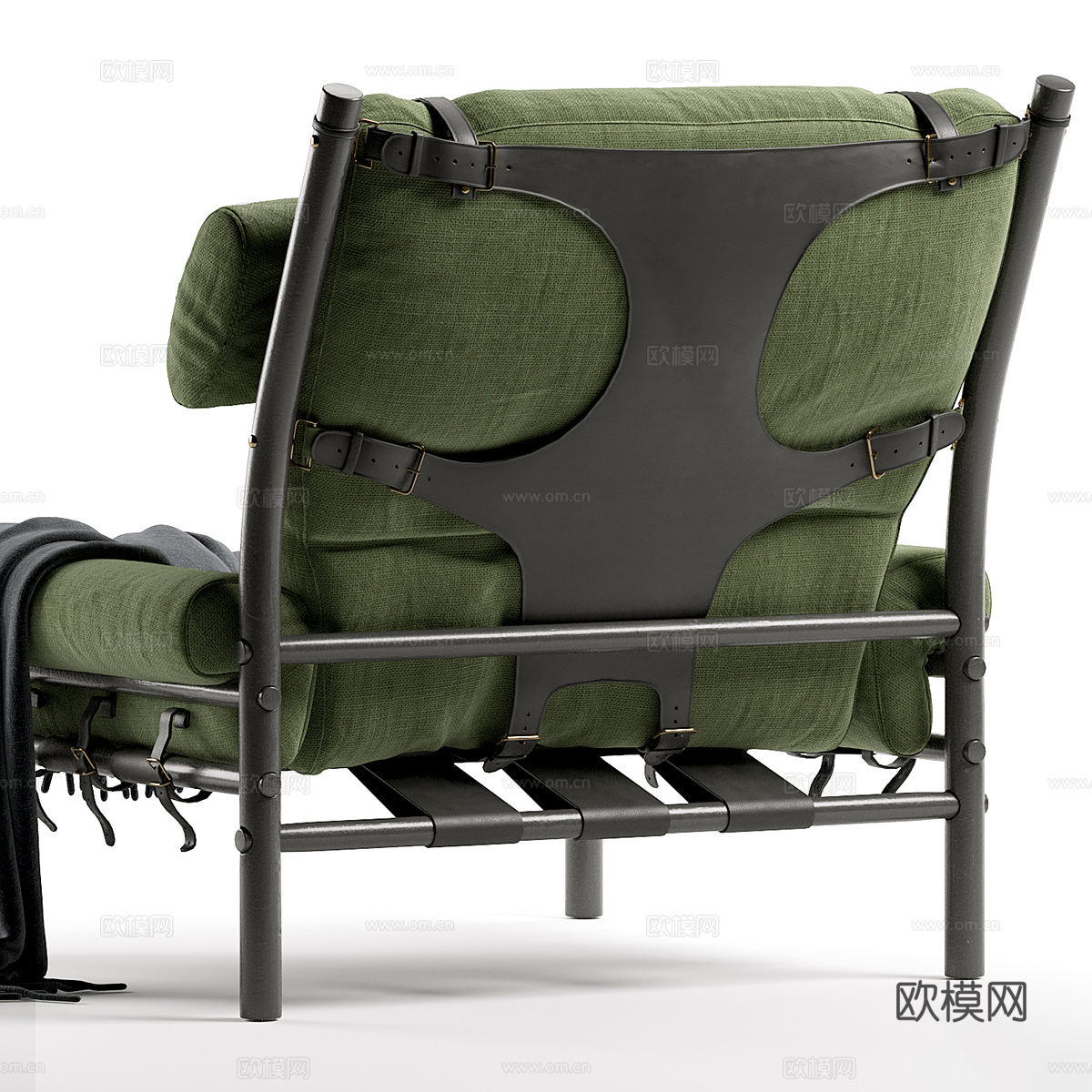 现代意式布艺扶手椅3d模型