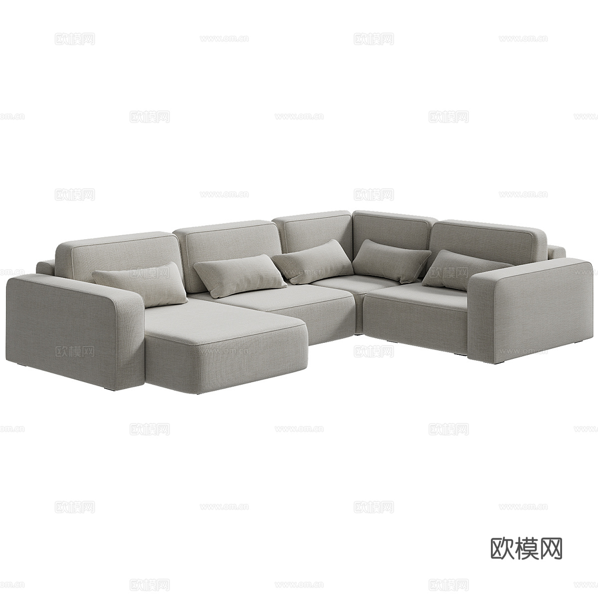 现代简约双人沙发 双人沙发 简约沙发 客厅沙发 抱枕3d模型
