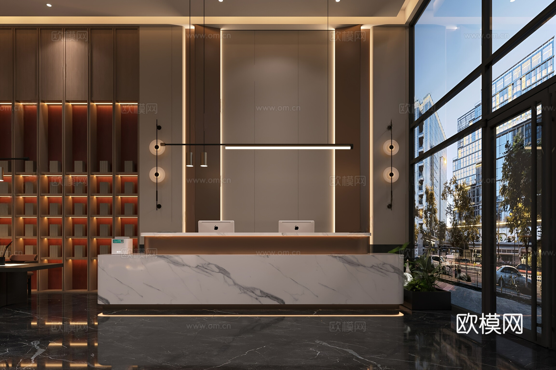现代酒店大堂3d模型