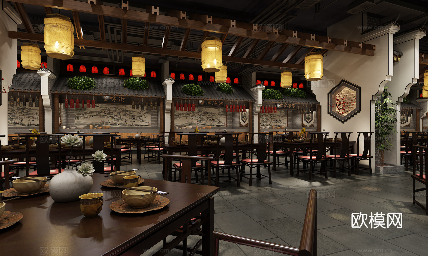 餐厅3d模型下载（渲染图2）