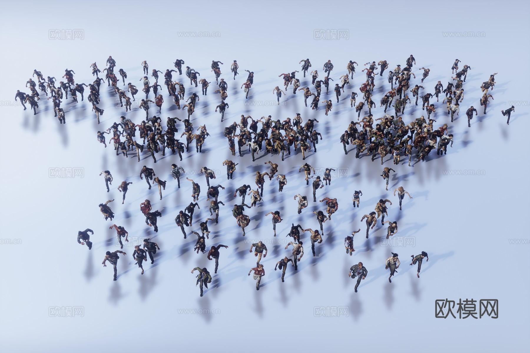 奔跑的僵尸组合3d模型