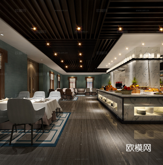 餐廳3d模型下載(渲染圖1)