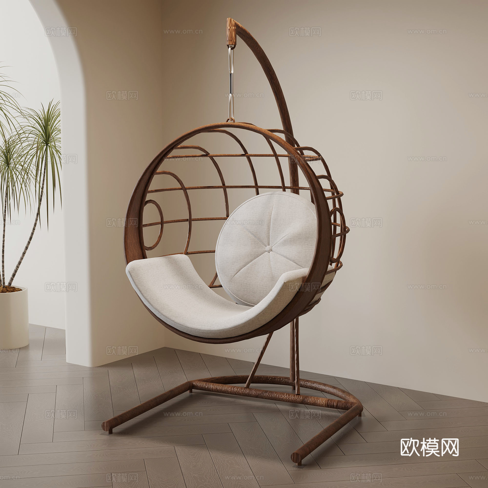 法式中古秋千椅 室内秋千椅3d模型