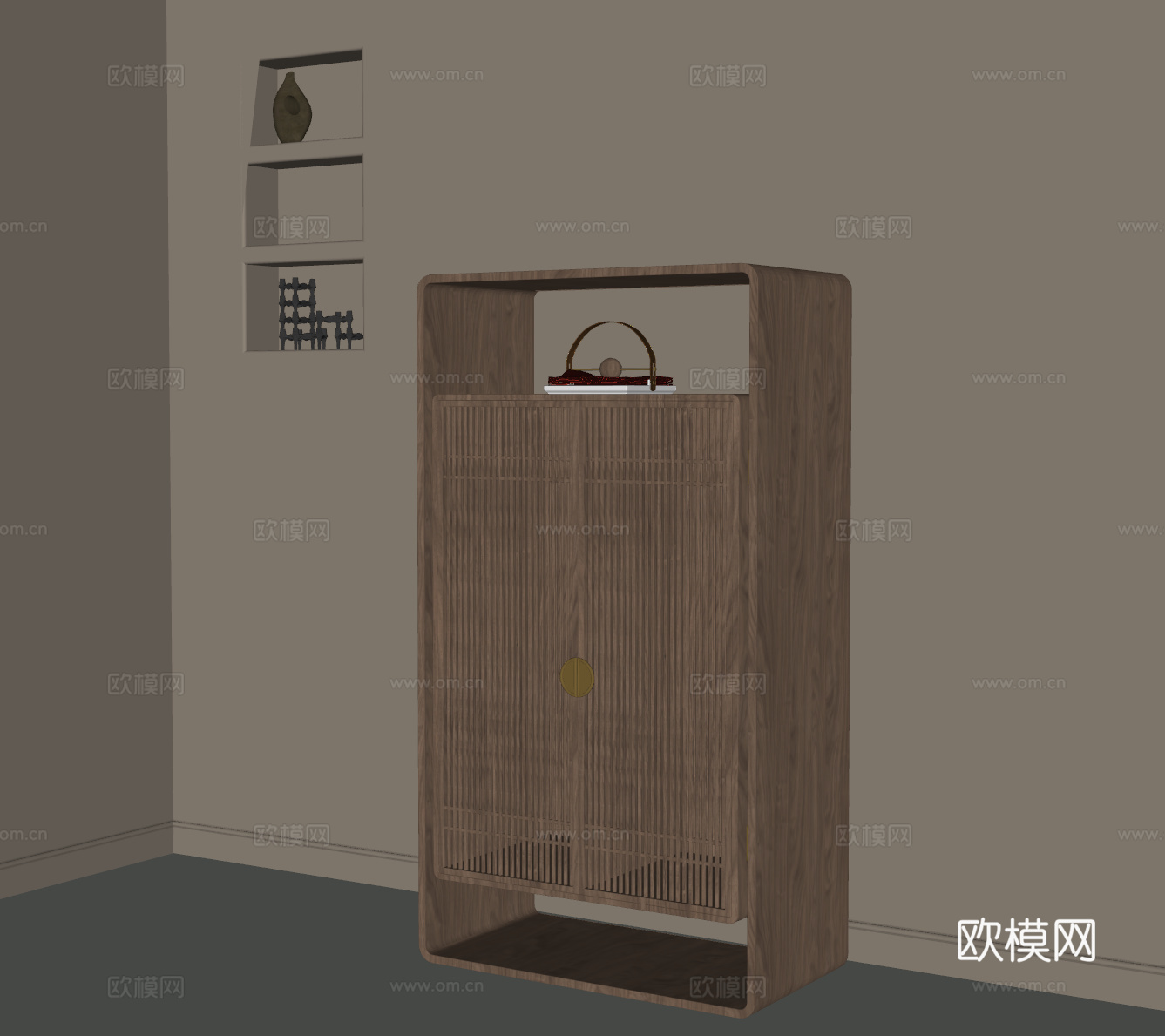 斗柜 新中式玄关柜 高柜su模型