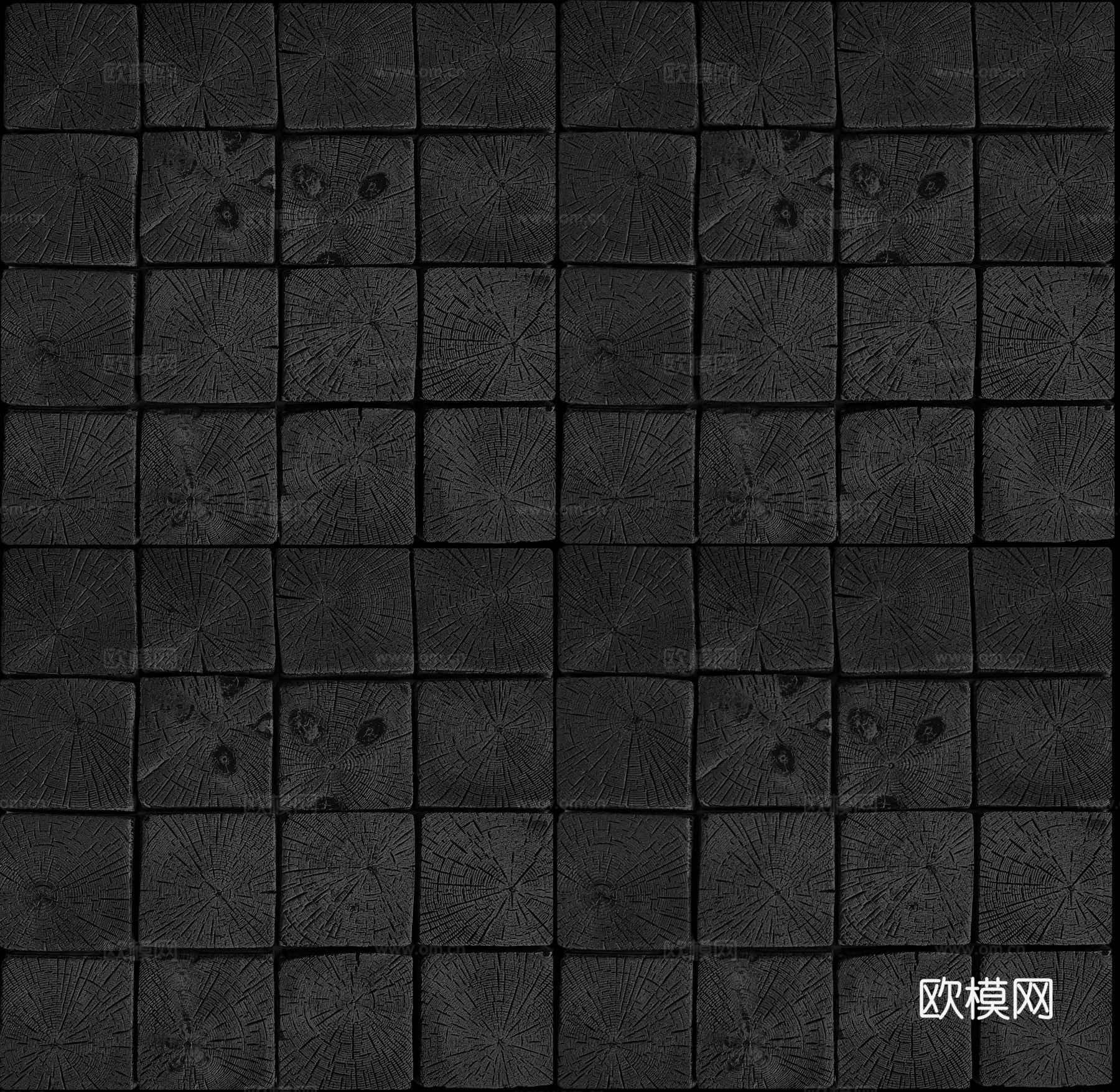 烧杉木块铺贴贴图