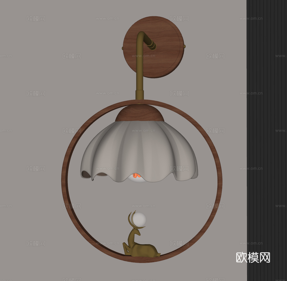 壁灯 法式中古风壁灯 床头壁灯su模型