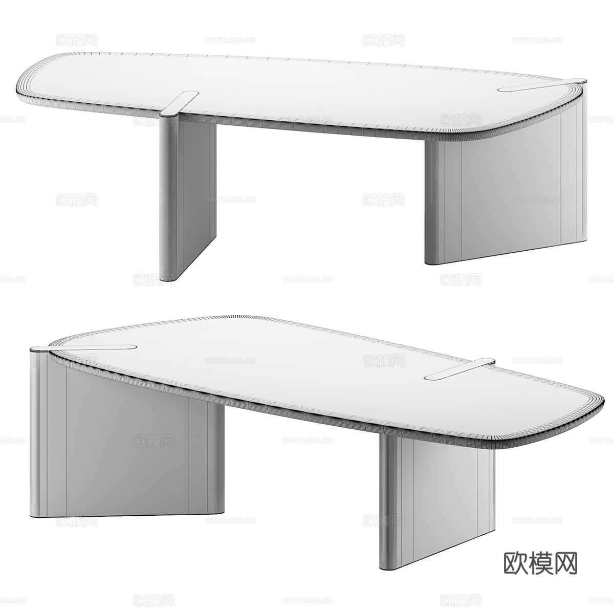 现代侘寂异形茶几3d模型