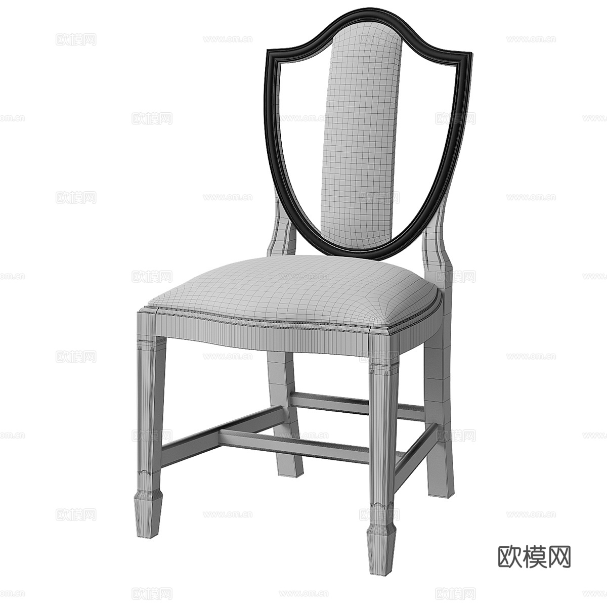 美式复古单椅3d模型