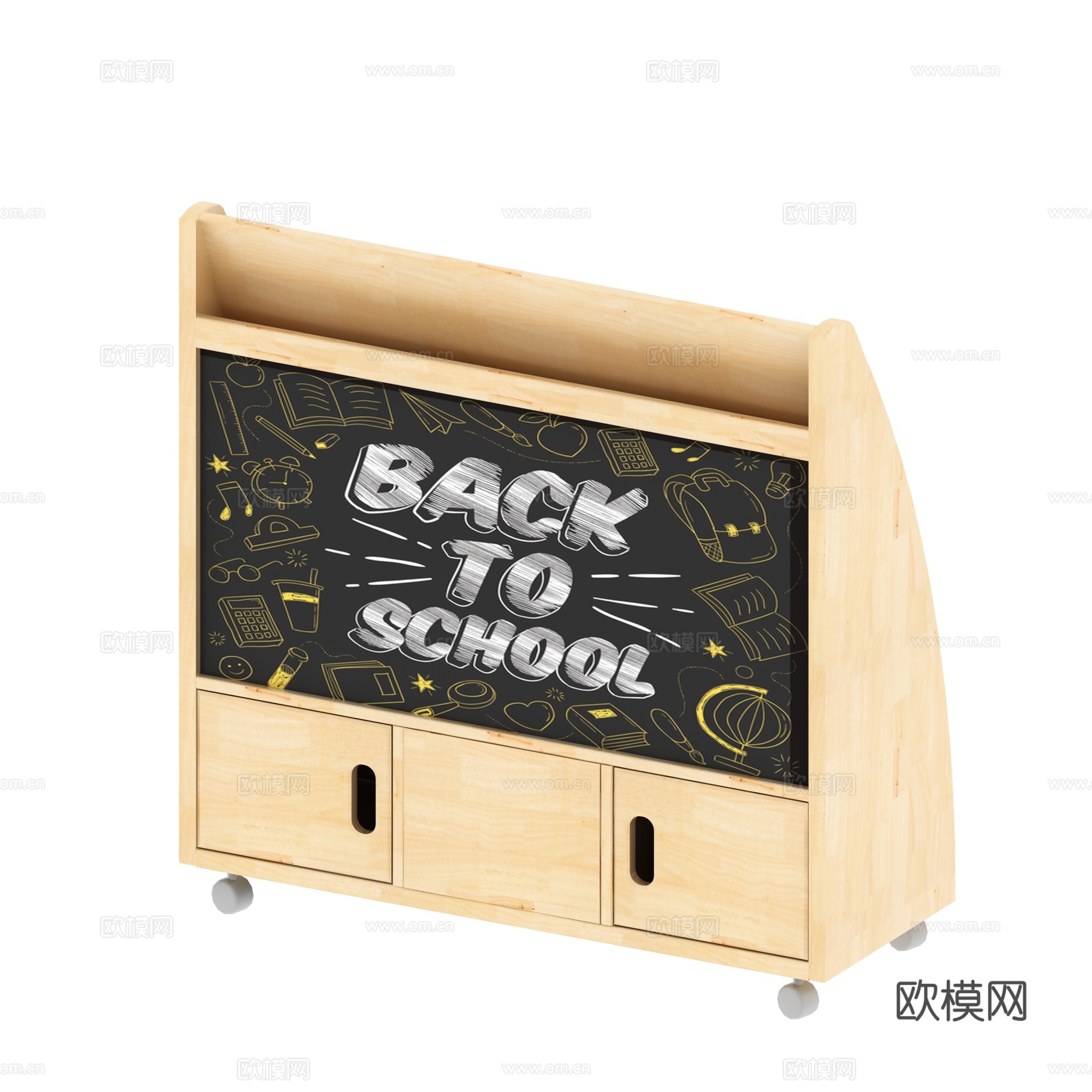 双面书柜造型柜儿童小柜子幼教黑板小柜子3d模型下载（渲染图2）