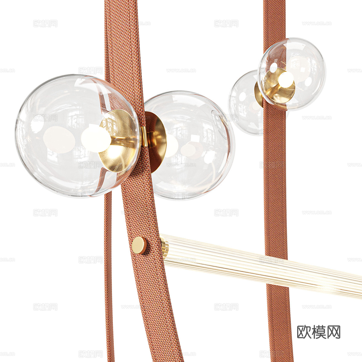 現(xiàn)代意式輕奢編織帶裝飾吊燈3d模型下載（渲染圖4）