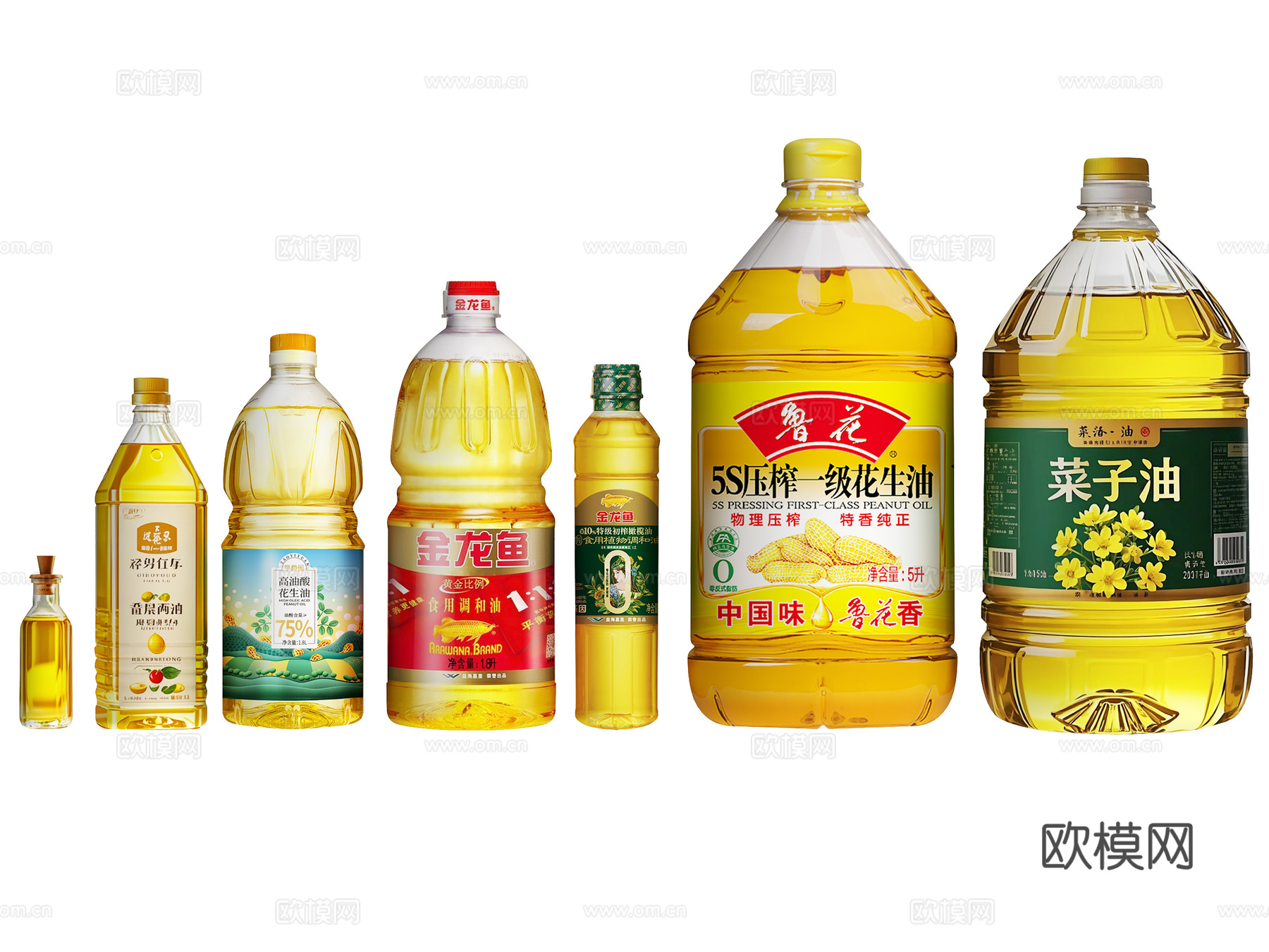 食用油，油桶，菜油，调味品组合，调料瓶，老抽，蚝油， 陈醋，3d模型