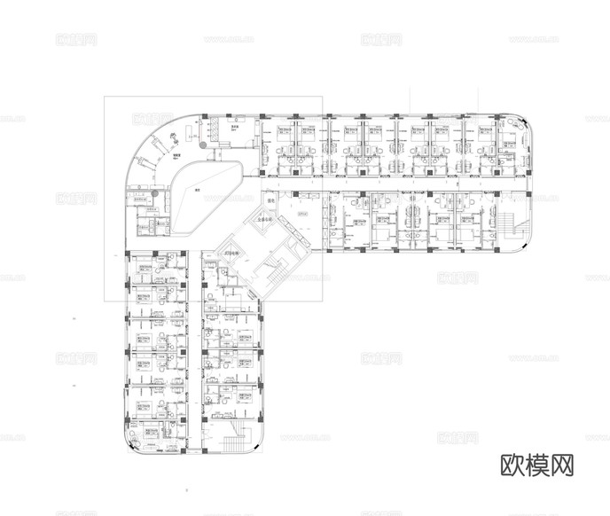 酒店大堂餐廳廚房公共休息區(qū)cad施工圖下載(渲染圖4)