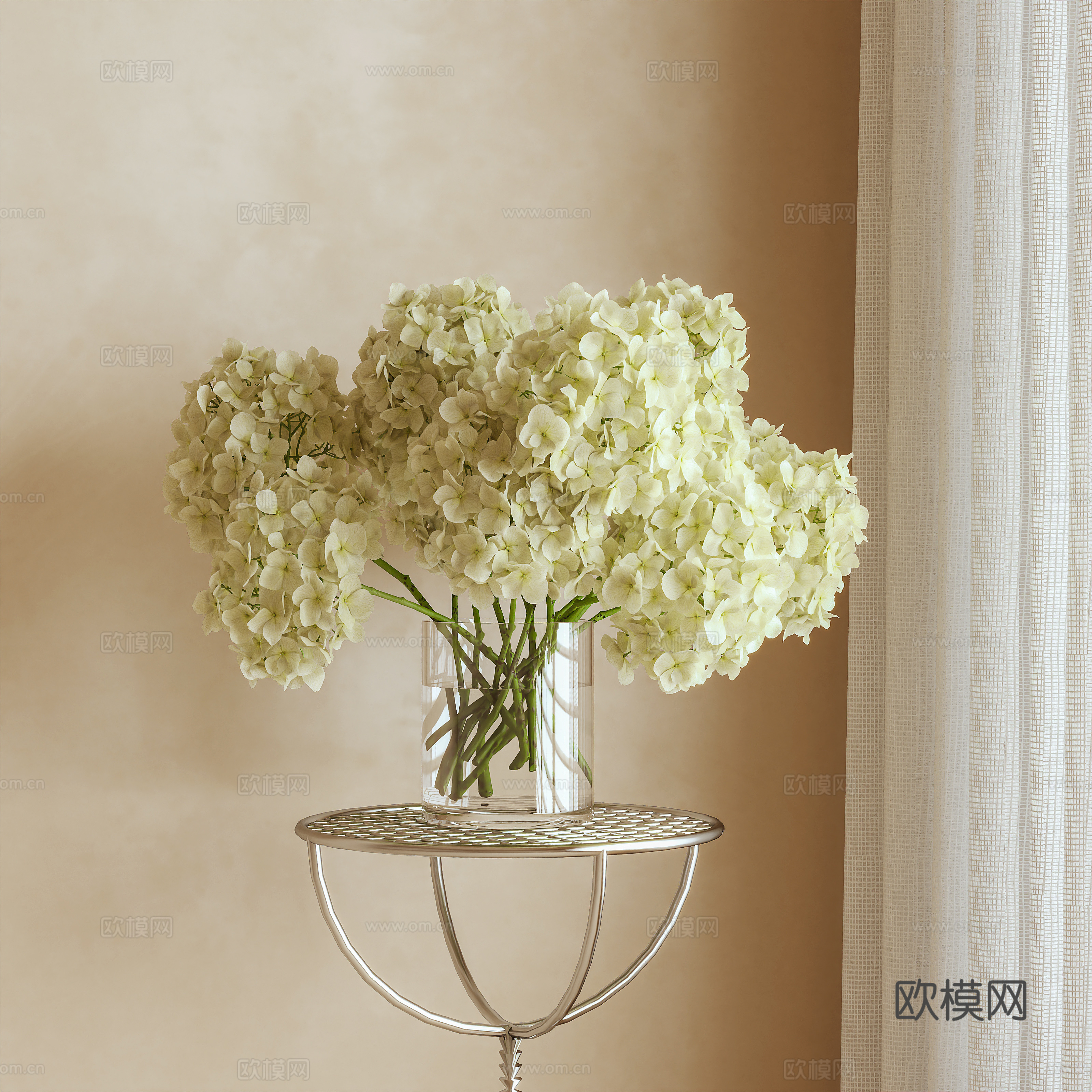 花卉 插花 绣球花3d模型