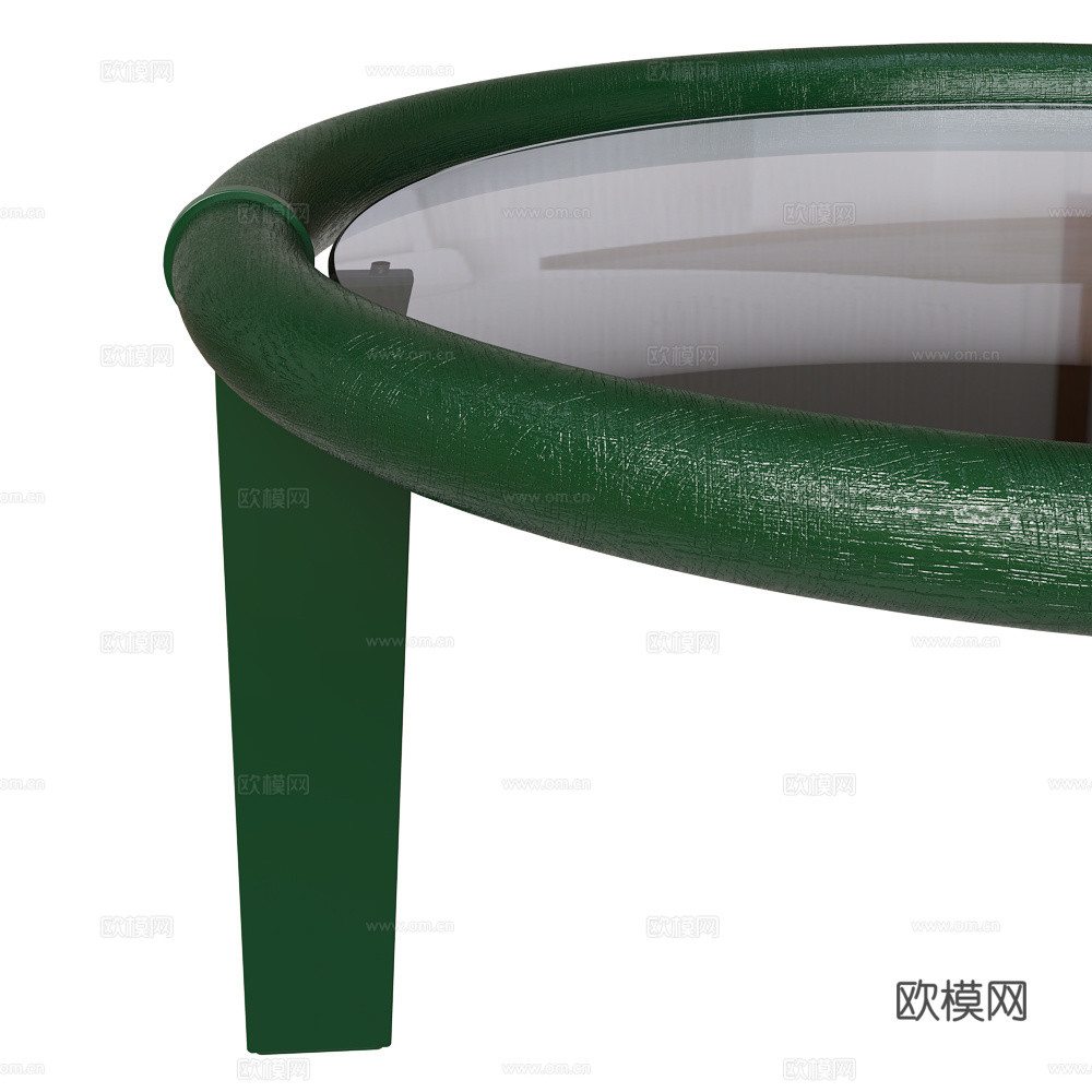 现代意式玻璃圆茶几3d模型