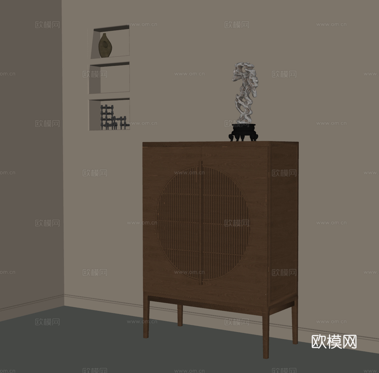 斗柜 新中式玄关柜 斗柜su模型