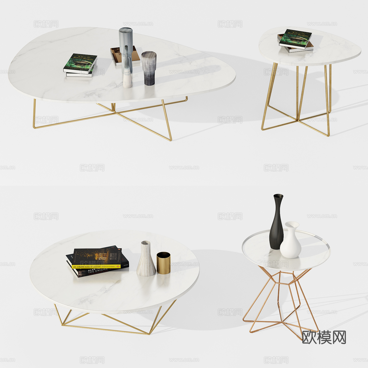 茶几 边几 北欧茶几 金属茶几 轻奢茶几 现代茶几 黄铜3d模型