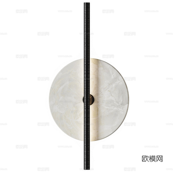 現(xiàn)代意式輕奢大理石金屬裝飾壁燈3d模型下載(渲染圖2)