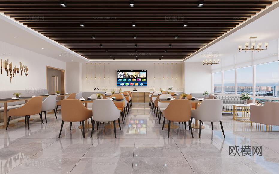 自助餐廳3d模型下載(渲染圖2)