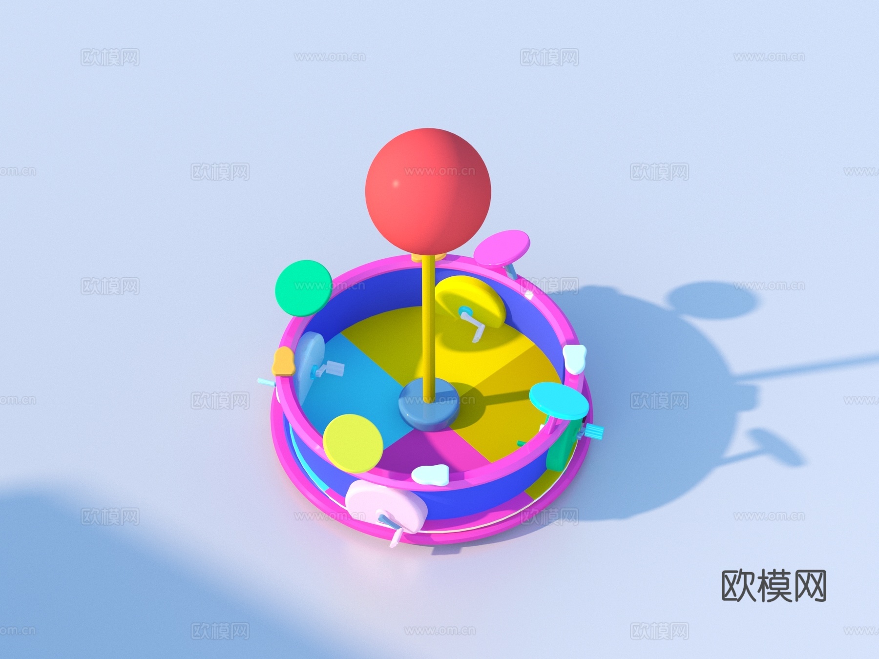 卡通玩具 儿童乐园转转乐 旋转木马3d模型