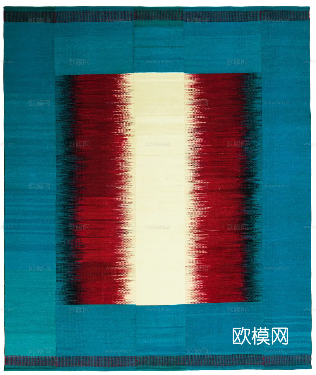 蓝色几何地毯