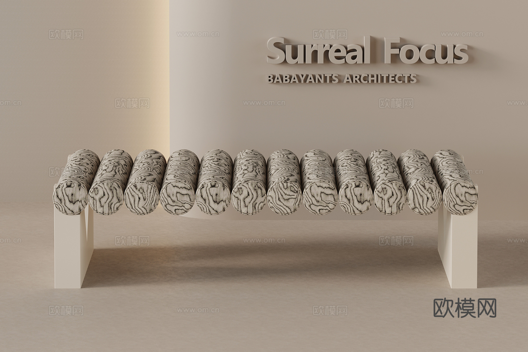 现代意式换鞋凳 床尾凳3d模型
