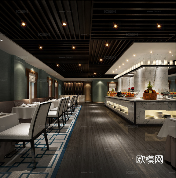 餐廳3d模型下載(渲染圖2)