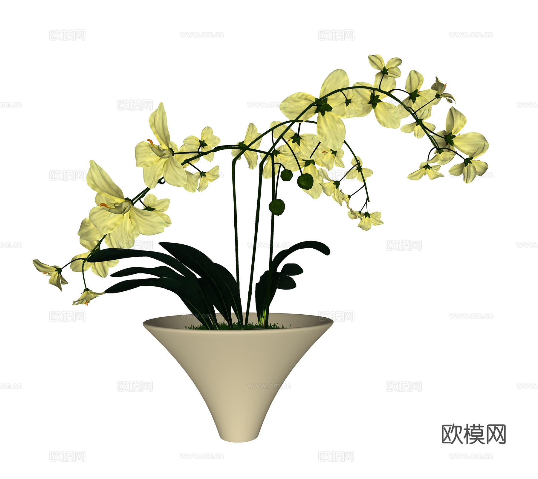 现代简约盆栽盆景  花盆花卉  室内绿植su模型