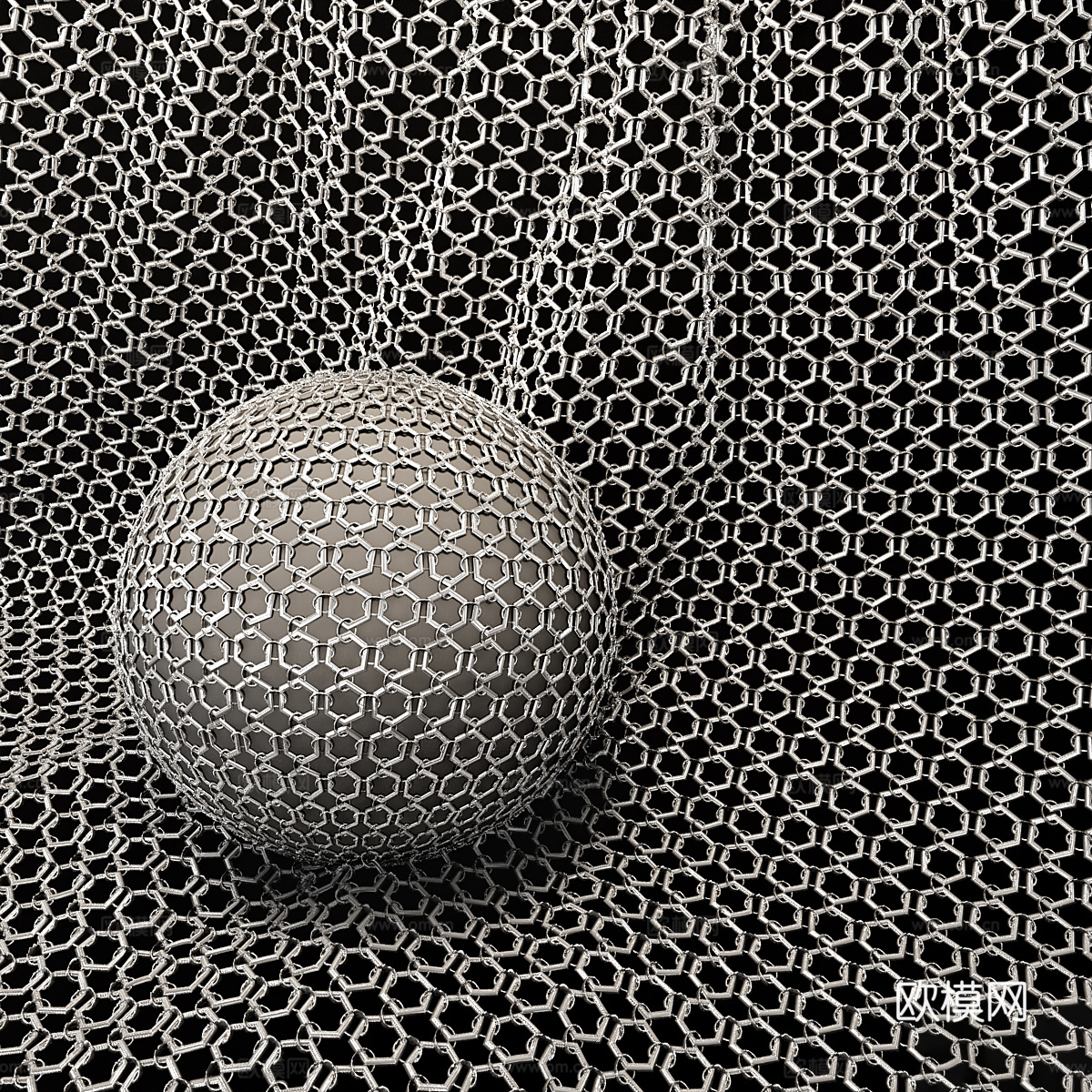 金属网 金属网格布材质3d模型