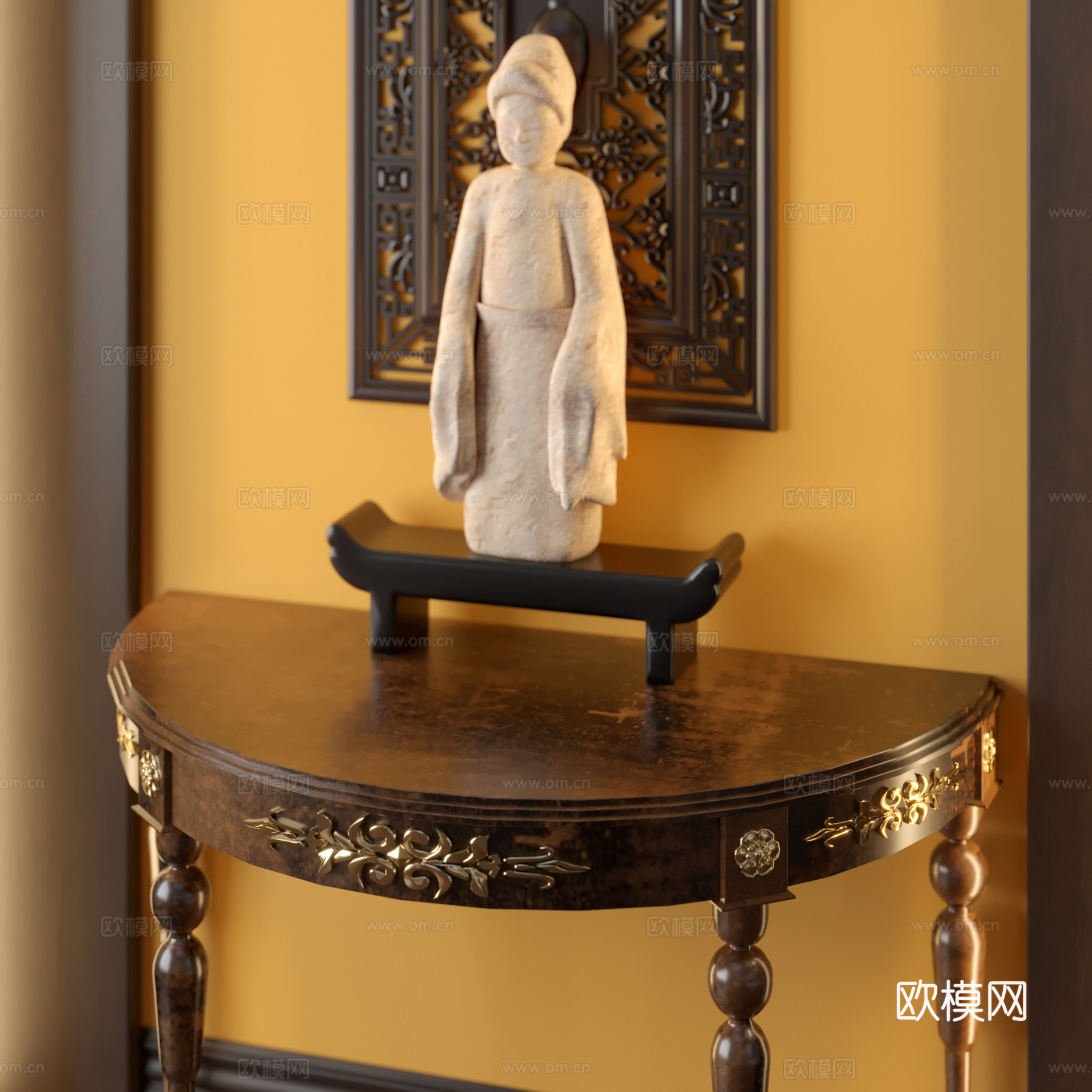 新中式玄关台 端景桌3d模型
