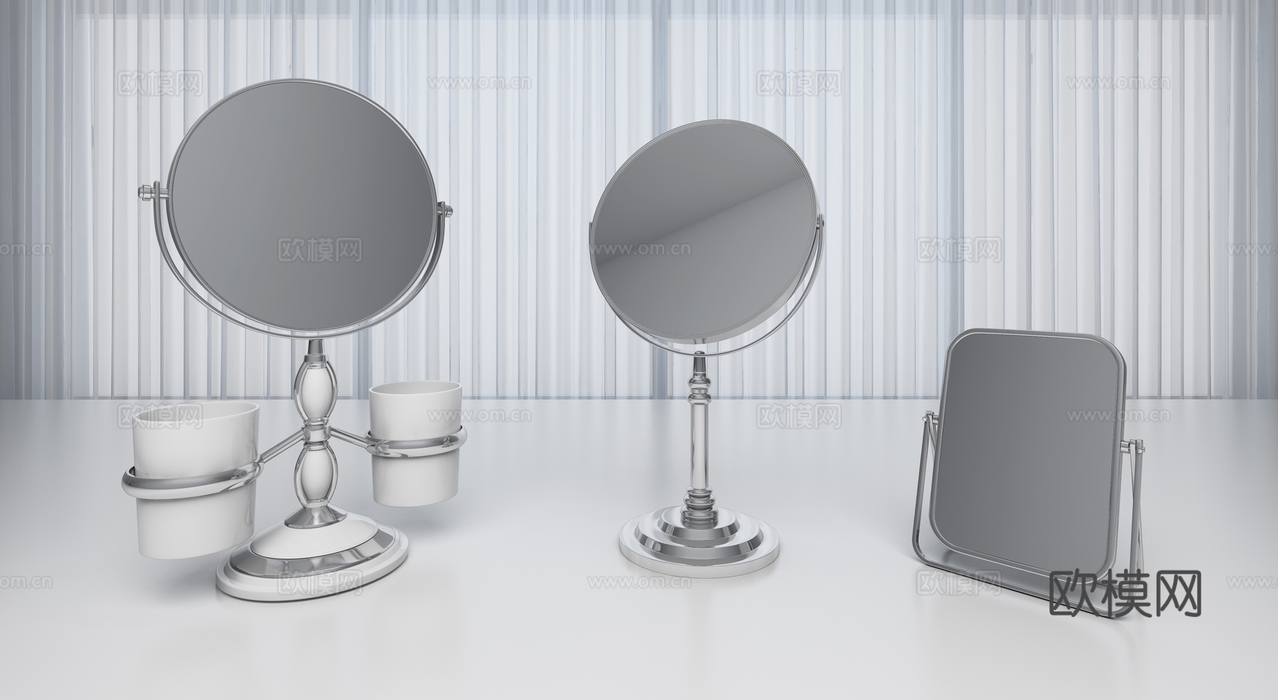 简约化妆镜 梳妆镜3d模型