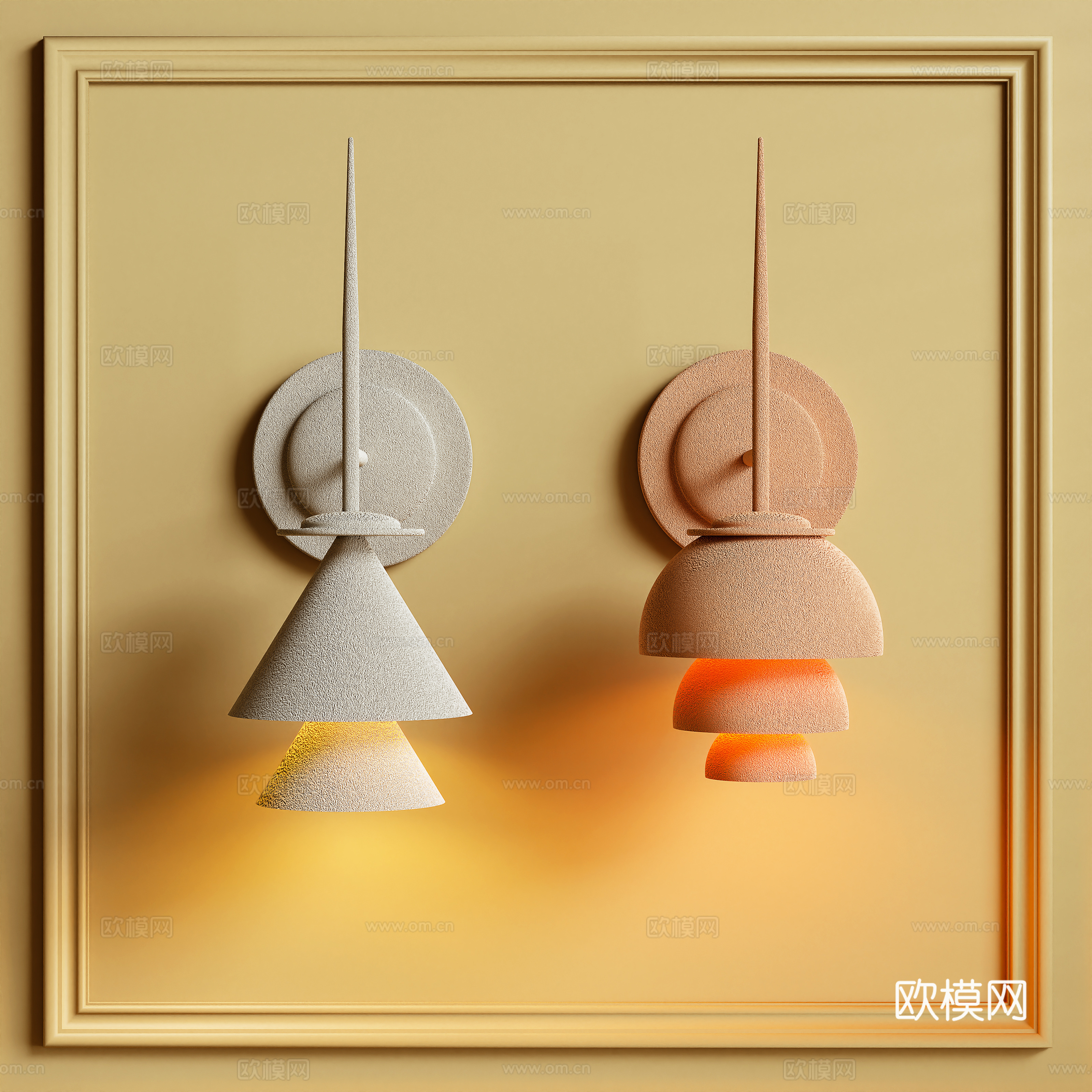 壁灯 石膏灯3d模型下载