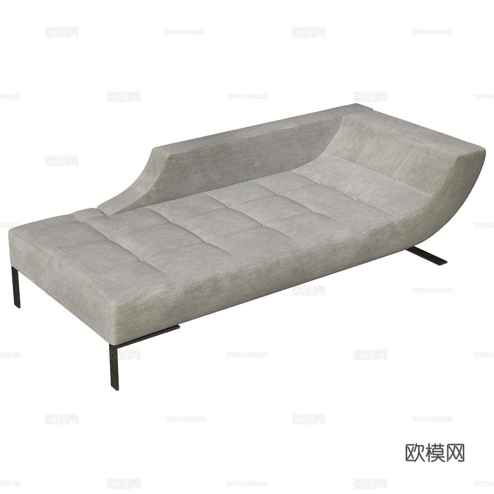现代意式布艺躺椅3d模型