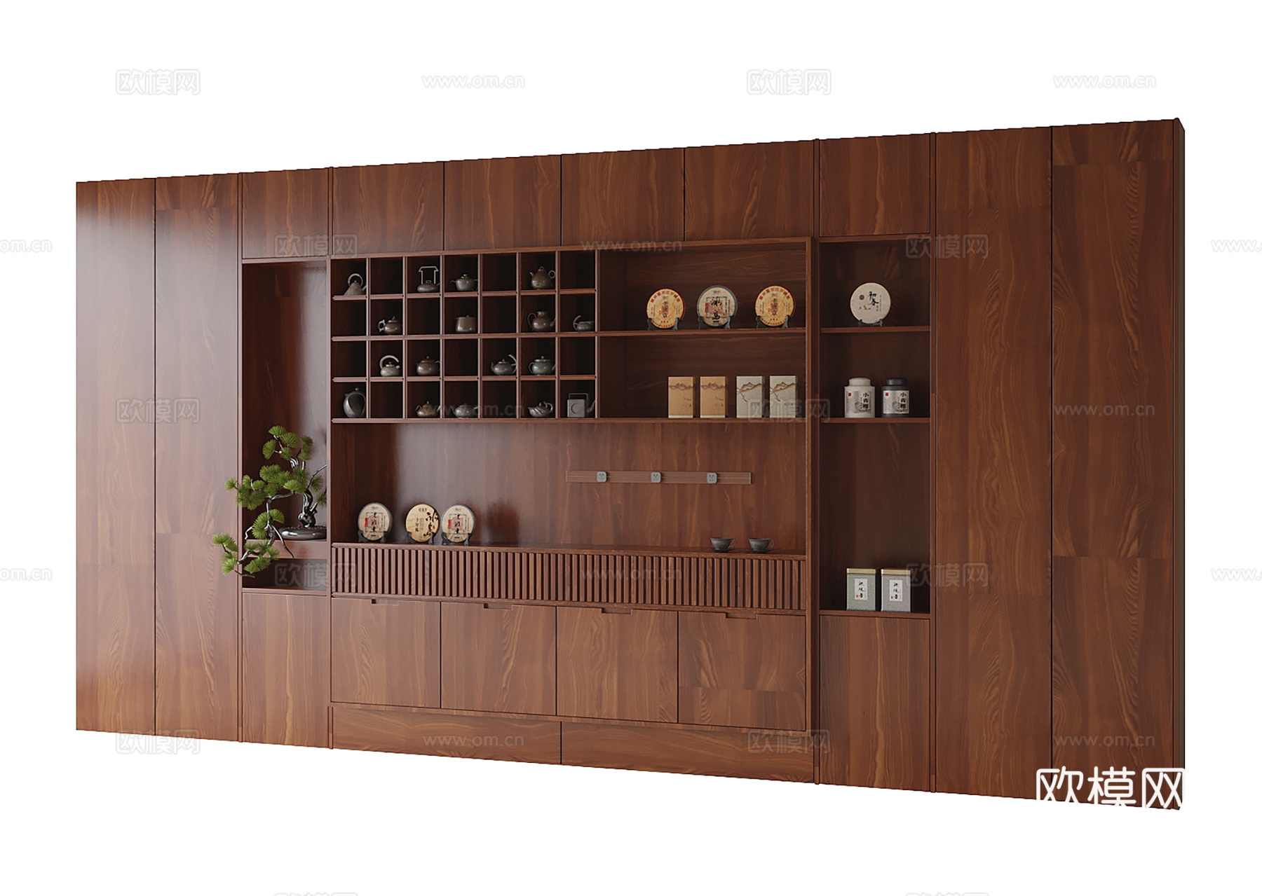 新中式茶柜 酒柜 餐边柜 茶室柜3d模型下载