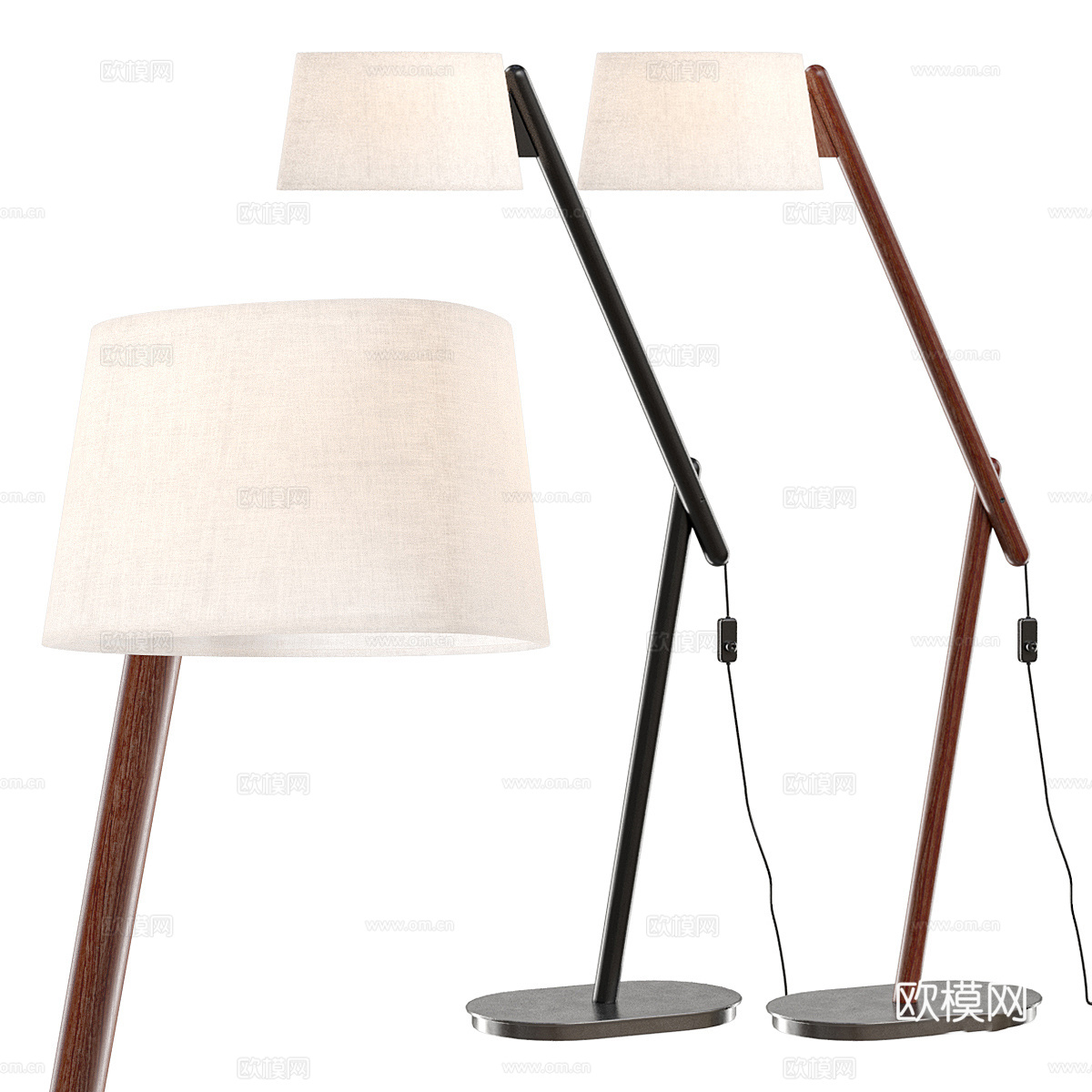现代意式 CRANE WOOD 落地灯3d模型