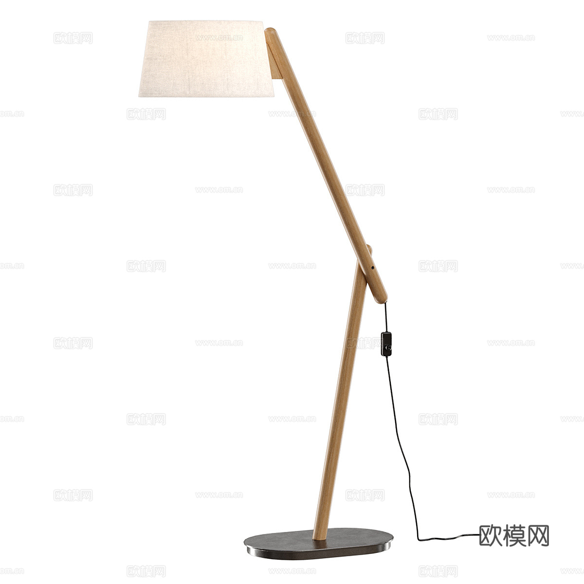 现代意式 CRANE WOOD 落地灯3d模型