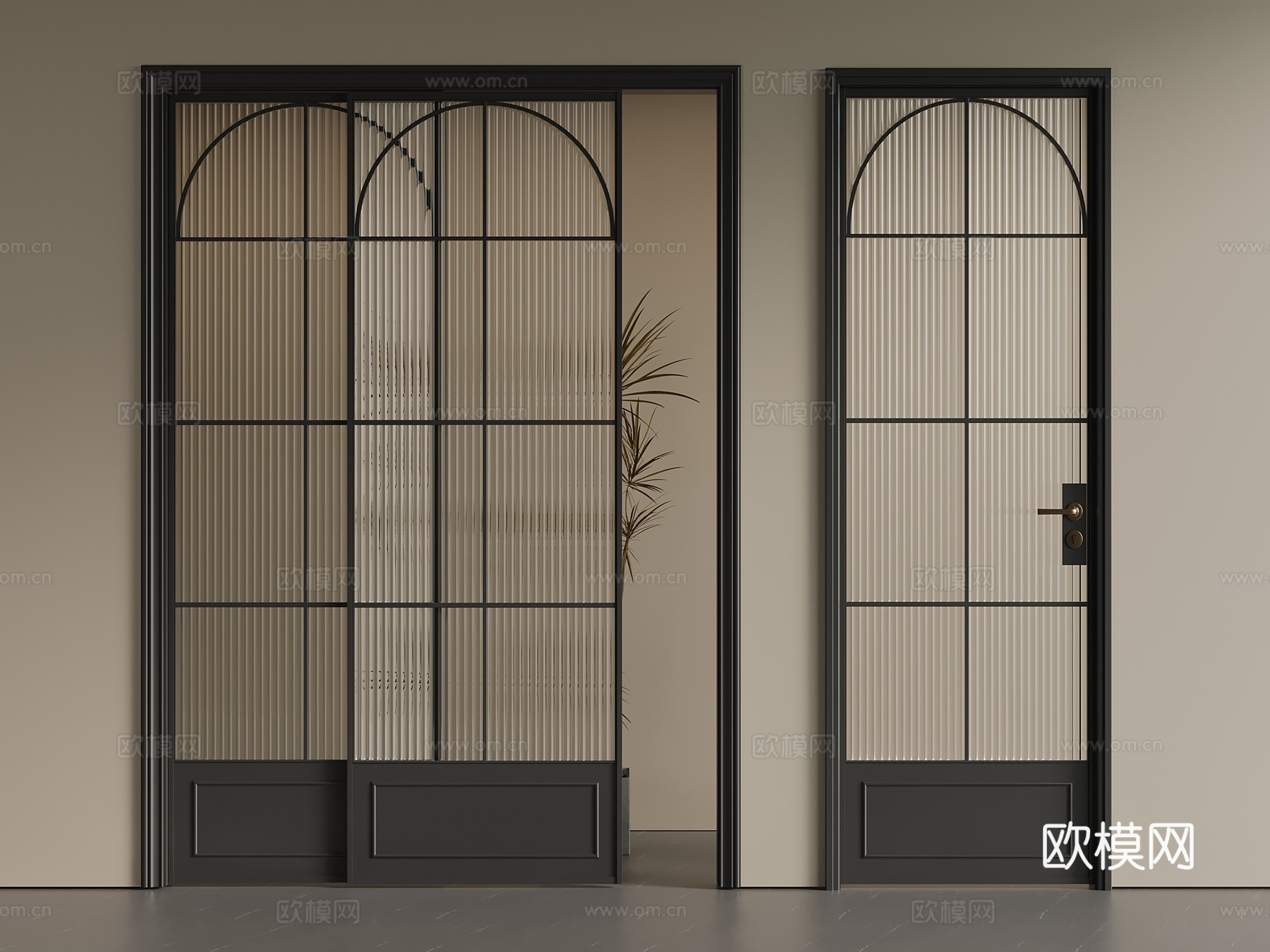 法式 意式 推拉门3d模型下载