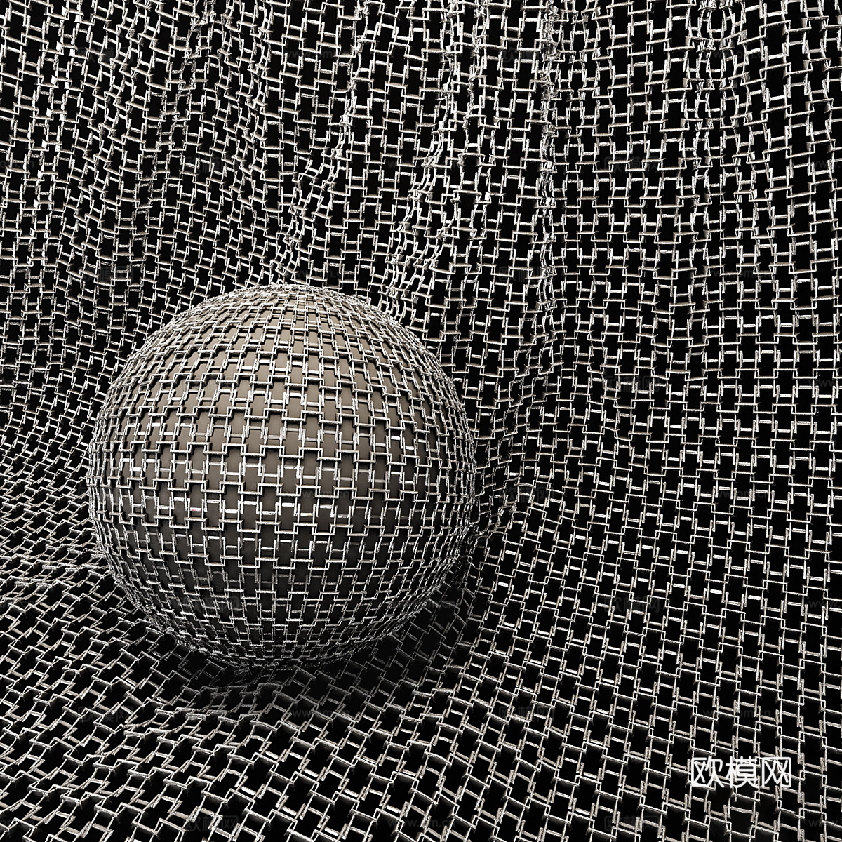 金属网 金属网格布材质3d模型