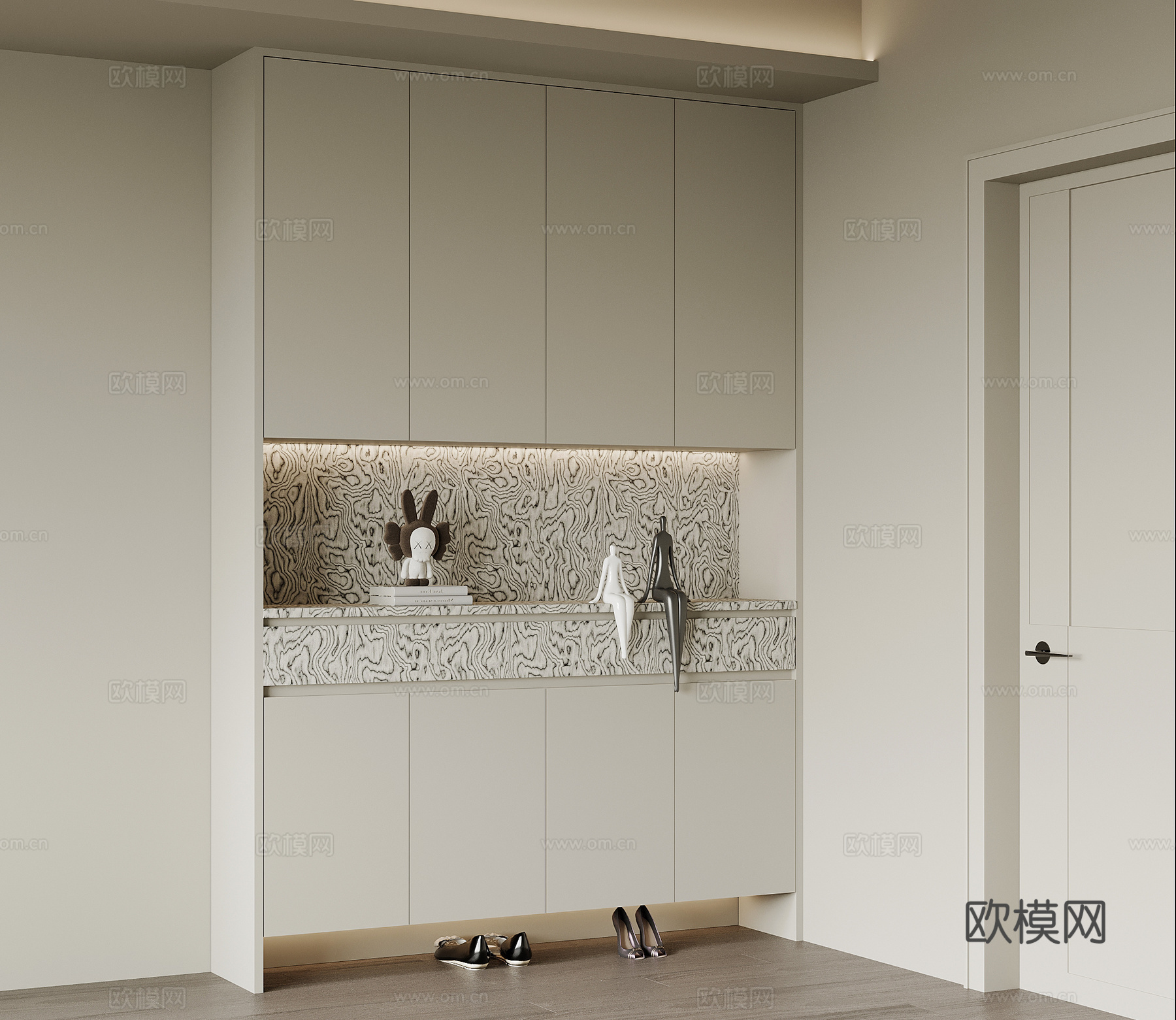 现代意式鞋柜 入户玄关鞋柜3d模型