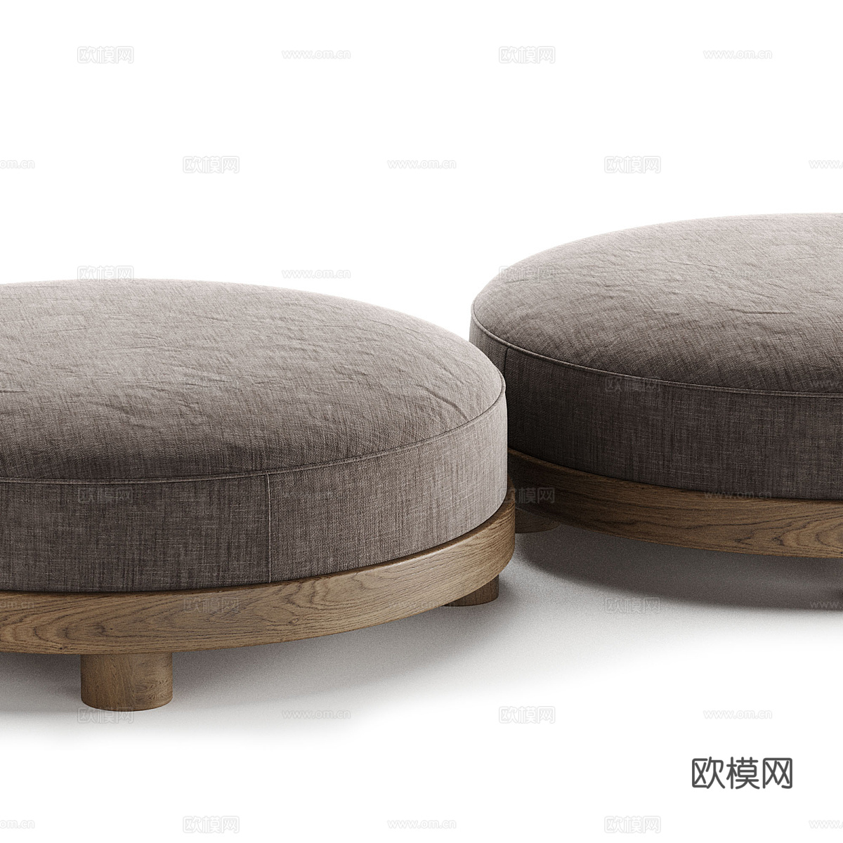 新中式布艺圆凳 沙发凳 脚踏3d模型