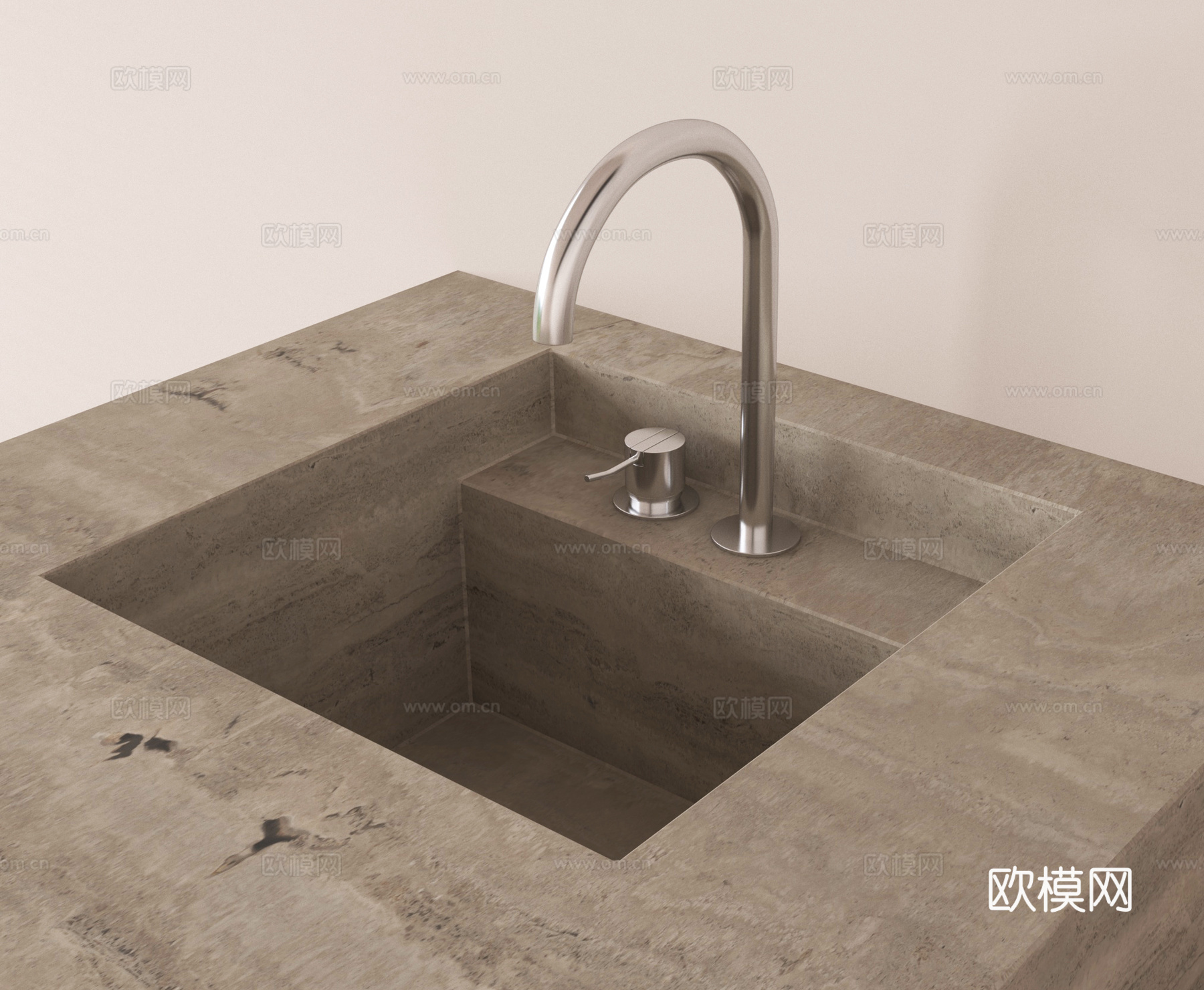 现代水槽 水龙头 不锈钢水龙头3d模型