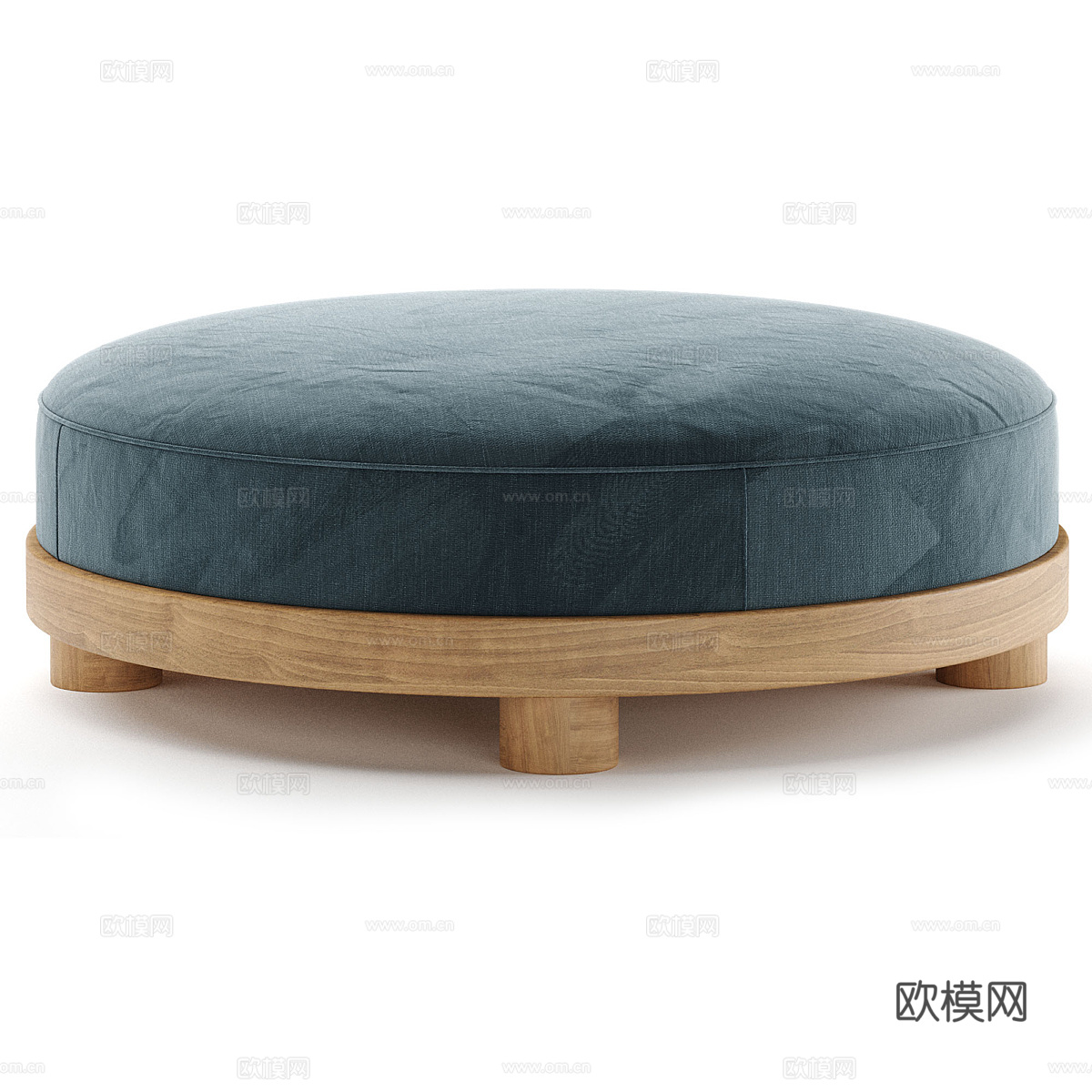 新中式布艺圆凳 沙发凳 脚踏3d模型