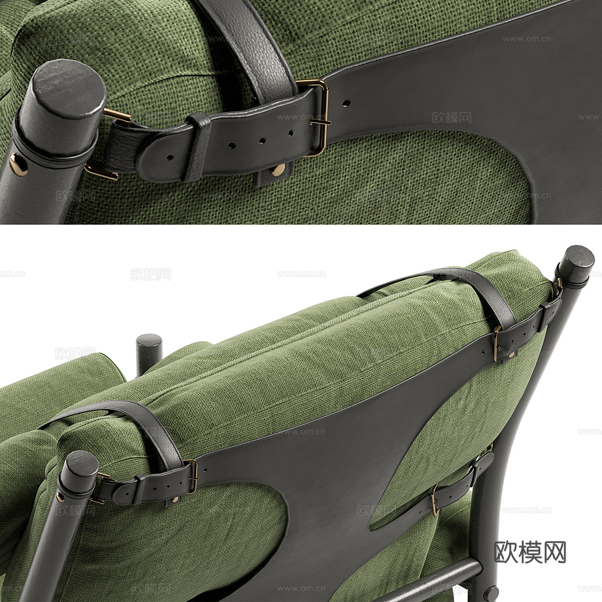 现代意式布艺扶手椅3d模型