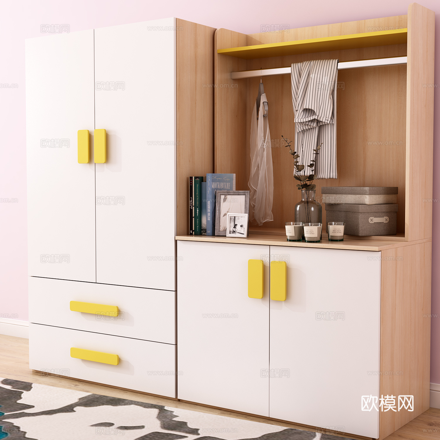 北欧衣柜 饰品柜 饰品3d模型