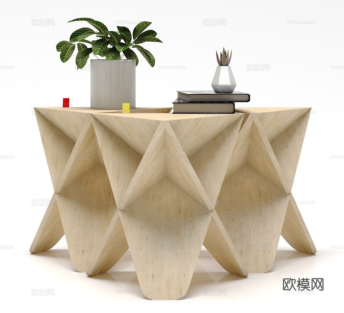 北欧茶几 摆件组合3d模型