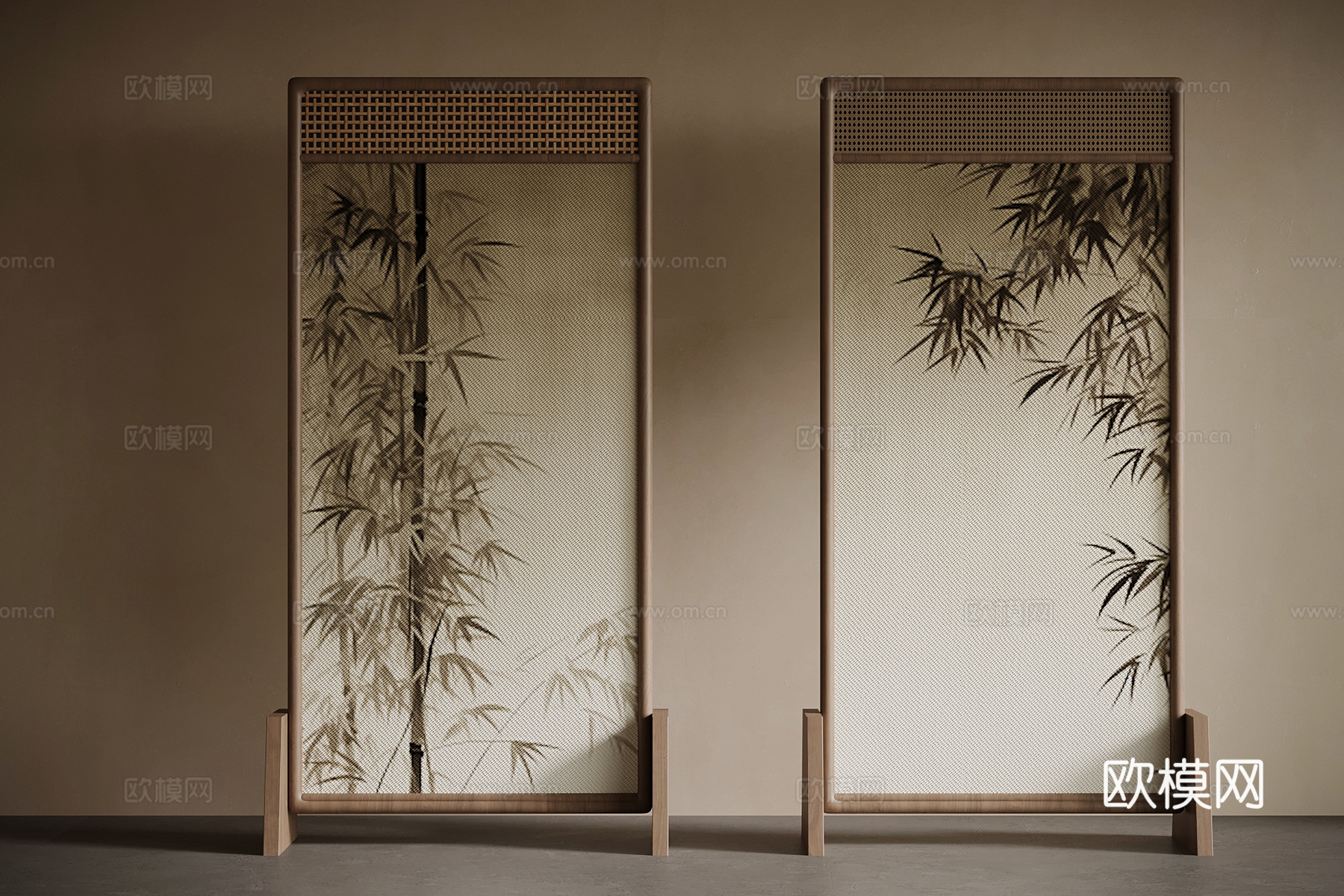 新中式屏风 隔断su模型