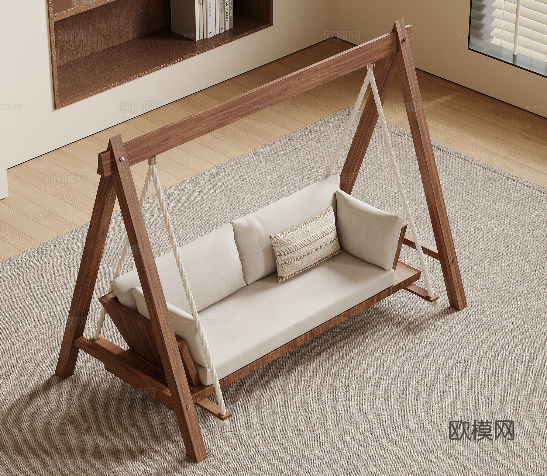 秋千椅 现代中古风秋千椅3d模型
