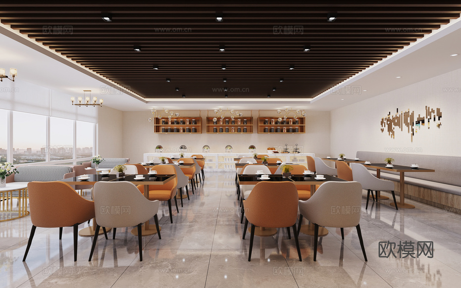 自助餐廳3d模型下載(渲染圖1)